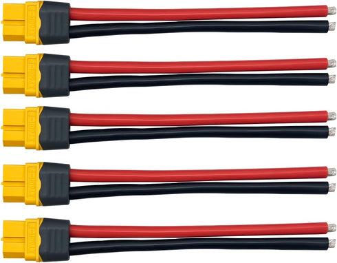 5Pairs XT60H (XT60 Upgrade Plug) Male Female Extension Connector Adapter with 12AWG 10cm Silicone Wire