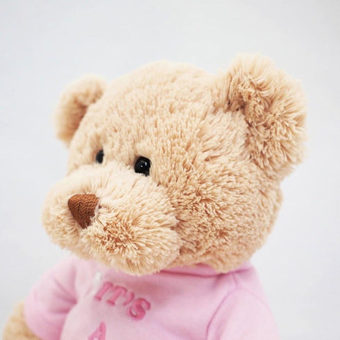 GUND It’s a Girl T-Shirt Teddy Bear Stuffed Animal Plush - Pink, 12”, Tan