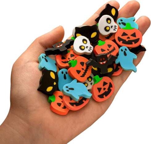 YGAOHF 150 Pack Halloween Mini Erasers Cute 6 Styles Pumpkin Ghost Bat Erasers for Kids Trick or Treat Party Favors