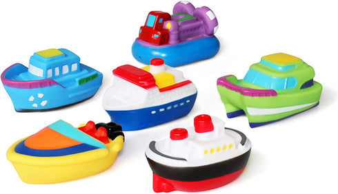 Bathtub Floating Bath Toys (6PCS) - Baby Soft Bath Time Boat Toys for Toddlers