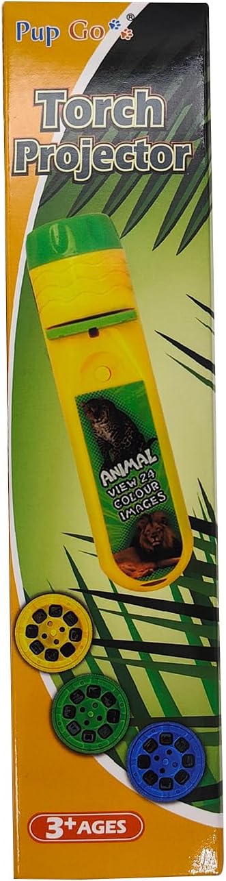 Kids Torch Animal Projector with 3 Discs 24 Images, Small Gifts for Boys Age 3-7, Cool Present for Children