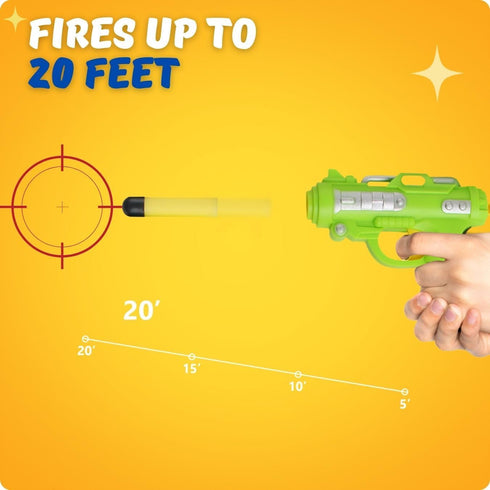 6 Pack Mini Foam Dart-Firing Blasters - Micro Toy Guns with 36 Darts, Nerf Compatible Bulk Party Favors for Kids