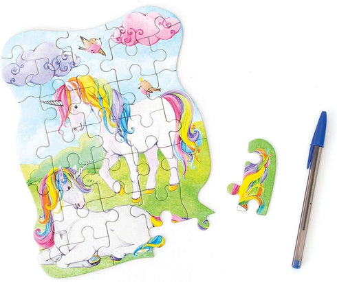 Playhouse Rainbow Unicorns 25-Piece Die-Cut Shaped Mini Puzzle for Girls