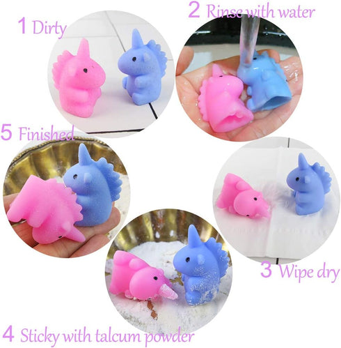 Unicorn Mochi Squishy Hand Toys - Mini Mochi Squishies Squeeze Toy Birthday Party Favors for Kids, Pack of 10