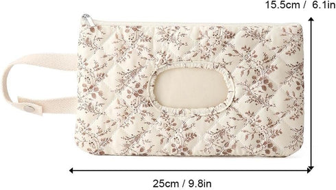EIRZNGXQ Mommy 1pcs) Travel Baby Wipes Case, Refillable Waterproof Wet Wipe Dispenser and Diaper Pouch, Portable Floral