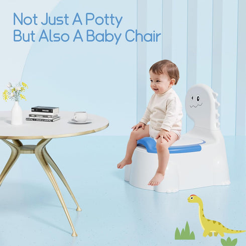 Potty Training Toddler Toilet Seat, Toilet Potties Training for Children Infant Baby Dinosaur Potty Chair with Splash