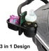 3 in 1 Universal Stroller Snack Tray with Cup Holder, Multifunctional Attachment for Bumper Bar (Black)
