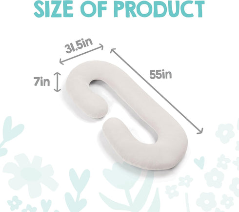 Regalo Premium Ultra Soft Pregnancy Postpartum Pillows for Sleeping, Feeding, C Shaped Full Body Maternity Pillow