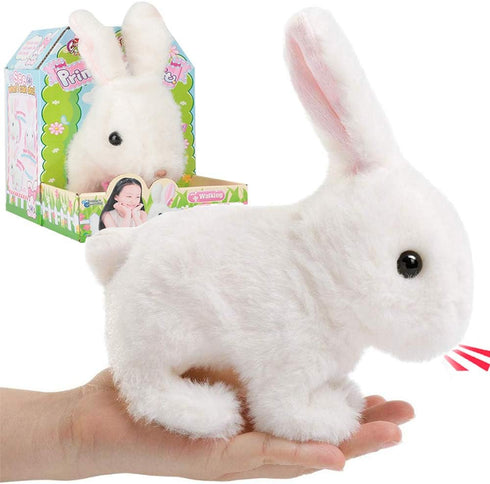 Liberty Imports Plush Bunny Rabbit Pet Electronic Toy - Walking, Hopping, Wiggle
