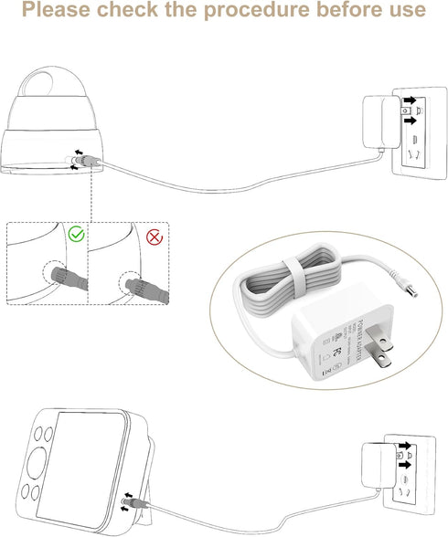 6V Power Cord for Vtech Baby Monitor, Compatible with DM221, DM223, DM251, Safe & Sound Audio Monitor