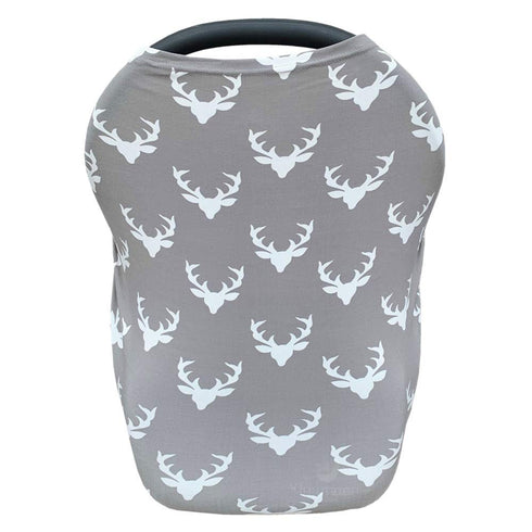 Baby Car Seat Cover with Deer Printing, Nursing Cover, Extra Soft and Extra Stretchy