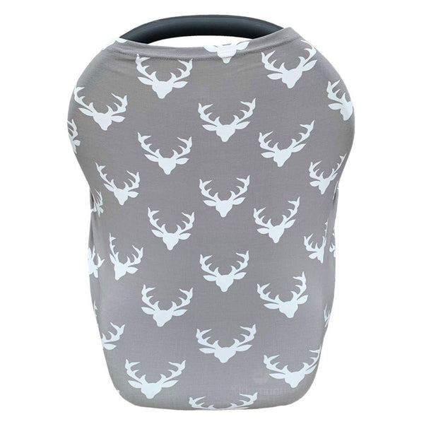 Baby Car Seat Cover with Deer Printing, Nursing Cover, Extra Soft and Extra Stretchy
