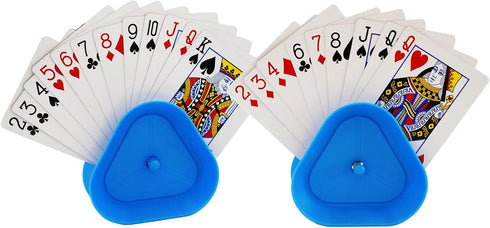Yuanhe Triangle Shaped Playing Card Holders - Hands-Free Poker Game Card Holder Trays, Set of 4.
