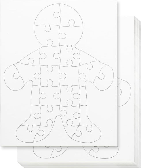 Hygloss 8.5" x 10.5" Blank Puzzles with Person Shape - 6 Puzzles for All-About-Me Activities, 26 Pieces Each