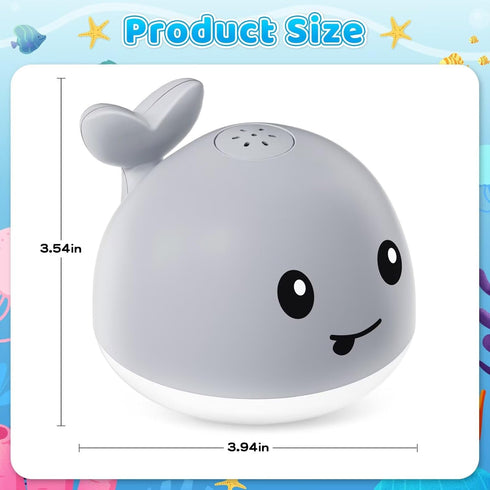 1-3 6-12 Summer 1 2 3 Baby Bath Toys for Kids Ages & Babies Months, Light Up Whale Sprinkler Water Pool Toys for Infant