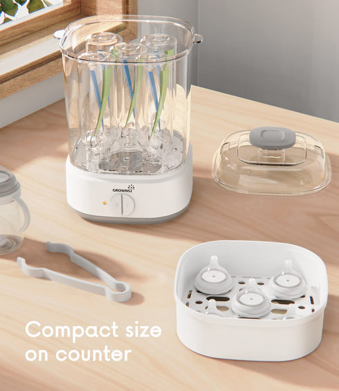Bottle Sterilizer, Baby Bottle Steam Sterilizer, Electric Baby Bottle Sanitizer with Timer for Baby Bottles, Pacifiers