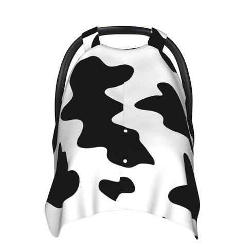 Hcpwzrf Novelty Cow Print Baby Car Seat Cover & Nursing Cover - Breathable Stretch Multi-Use Cover for Breastfeeding