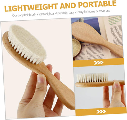 Set Infant Hair Brush and Comb Kit Wool Brush for Newborn Hair Care Supplies