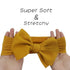 KIDOCHEESE Hairband - Soft Nylon Hairbands with Bows for Baby Girl, 5 Count, Adjustable Size, Perfect for Occasions