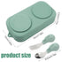 4pcs Travel Suction Plate for Baby, Portable Silicone Suction Plate to Go Set for Toddler, Baby Divided Bowls with Utensils Compact Design for Travel and Outdoor Baby Essentials (Green)