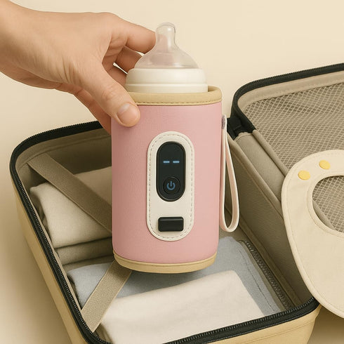 Generic Travel Baby Bottle Warmer with USB for Girls Digital Display, Adjustable Heating, Insulated Portable Sleeve