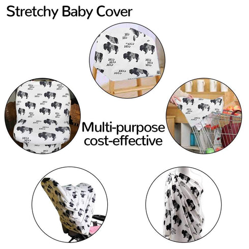 Buffalo Car Seat Canopy for Babies, Multiuse Cover for Nursing, Shopping Cart, High Chair, Soft Breathable
