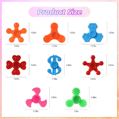 120pcs Mini Fidget Spinner Bulk, Stress Relief Sensory Fidget Toys Kids with Autism, Birthday Gifts Party Favors