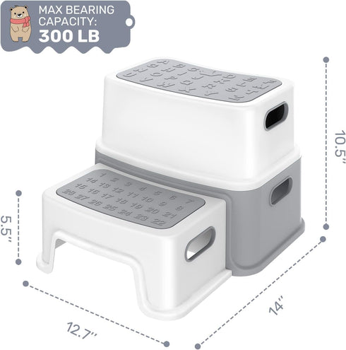 GAOMON 2 Counter Step Stools for Kids, Anti-Slip Toddler Step Stool for Bathroom Sink, Two Step Stool for Toddlers