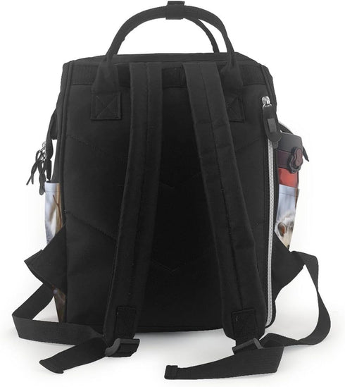 HCBPWVQA Backpack Daypacks Backpack Mommy Opossum In Snow Diaper Bag with Changing Pad and Pacifier Holder