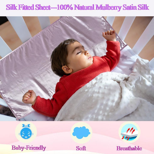 Okueejur 2 Pcs Satin Bassinet Sheet Baby Hair Protect Soft Silk Feeling Sheet Baby Bassinet for Rectangle Cradle Pad
