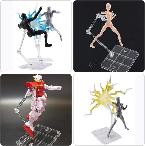 10Pcs Action Figure Stand Kits, Flexible Base Holder for Gundam Action Figures DIY Model Kits