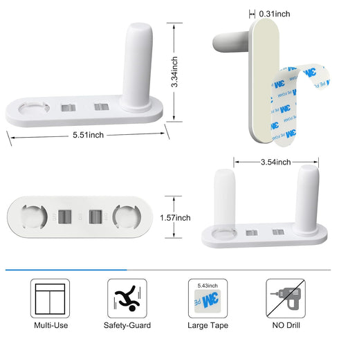 ILORVIUN Closet (White-Count 4) Childproof Sliding Glass Door Lock, Baby Safety Slide Window Locks for Kids Proof Patio