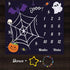 Halloween Theme Baby Monthly Milestone Blanket, 48x40in Soft Flannel, Ghost and Pumpkin Skull Background, Newborn Mom Gifts, Baby Shower Age Growth Tracker with Bonus Maker BTWYFS104 by F-FUN SOUL