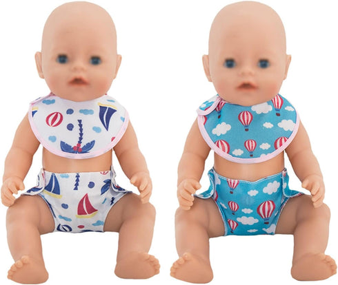 20 14-18 Inch SOTOGO Pieces Doll Diapers Dolls Underwear Doll Bibs for Dolls