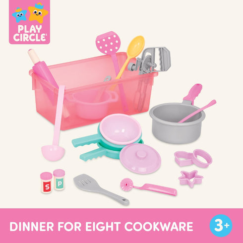 Battat Play Circle Cooking & Baking Kit - Kitchen Toys for Pretend Play (21 Pcs, Ages 3+)