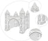 1 Set 3D EXCEART Colorizing Castle Paper Fairy Tale Castle Paintable Cardboard Castle Kids Art Craft Supplies