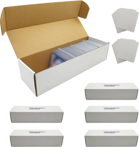 Cardboard Storage Boxes with Dividers - For Baseball, Football, Sports Cards and MTG Playing Cards (6 Count) by Fageverld