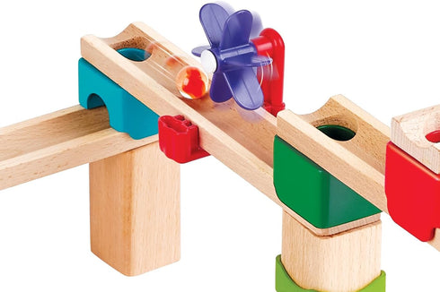 Set 81 3 Hape Marble Run Race Track | Wooden DIY Marble Run with Dominoes, STEAM Educational Learning Toy, Pieces