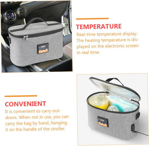 Portable Electric Bottle Warmer Tote for Car Feeding