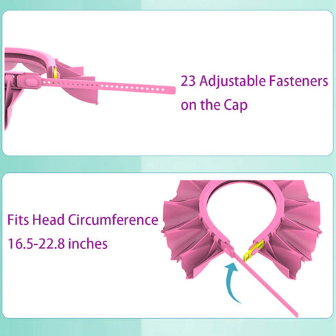 Baby Shower Cap Silicone Bathing Hat, Adjustable Kids Shower Cap for Toddler Children 1-12 Years Old