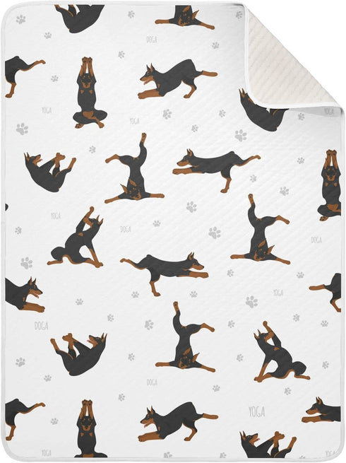 Swaddle Blanket Exercises Doberman Dog Cotton Blanket for Infants, Receiving Blanket, Lightweight