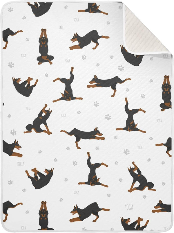 Swaddle Blanket Exercises Doberman Dog Cotton Blanket for Infants, Receiving Blanket, Lightweight
