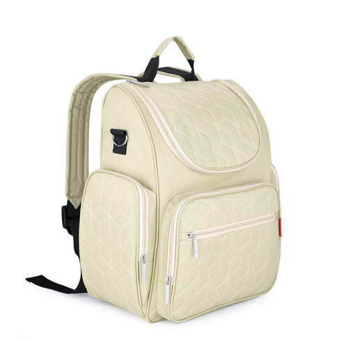 Insular Mummy Backpack Brand Diaper Bag Large Capacity Travel Baby Nursing Diaper Bags for Mum (Ivory)