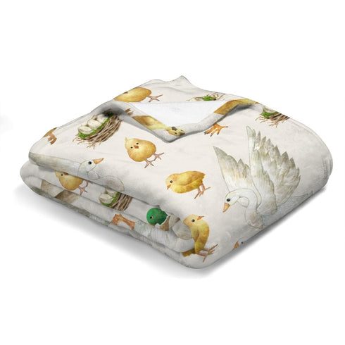 Watercolor Farm Birds Ducks Eggs Baby Toddler Blanket for Boys & Girls Farm Animals Swaddle Blankets Newborn Portable Toddler Nursery Bed Blankets Soft Crib Stroller Receiving Blankets 30x40 by KASTLEE