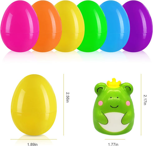 24 Pack Prefilled Easter Eggs with Squishy Toys - Filled Easter Basket Stuffers Party Favors, Slow Rising Stress