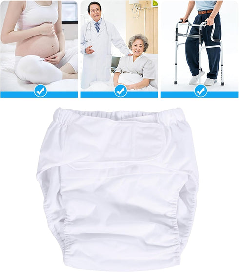 Zetiling 20.5-42.5in Adult Cloth Diapers, Reusable Adult Diapers, Washable Breathable Incontinence Nappy Pants