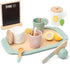 MIKNEKE Wooden Tea Party Set for Little Girls Toys, Pretend Play Kids Tea