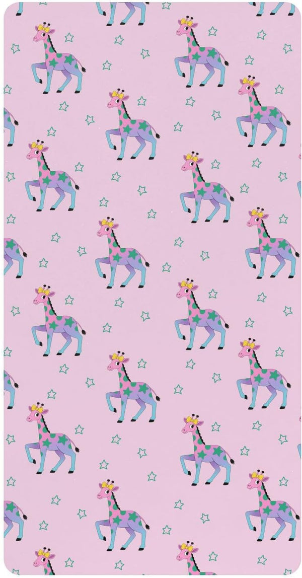 miaozhen Cotton Baby Crib Sheets for Boys Girls Ultra Soft Cute Animal Giraffe