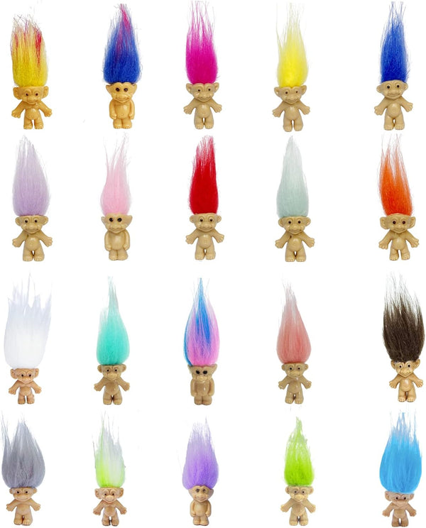 Lucky Mini Troll Dolls PVC Vintage Action Figures, Cute Little Guys Collection for Cake Toppers, Party Favors