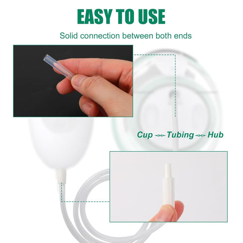 Penitue 4pcs Replacement Tubing for Elvie Stride Pump, Silicone Breast Pump Tubing with Tube Connectors Replacement